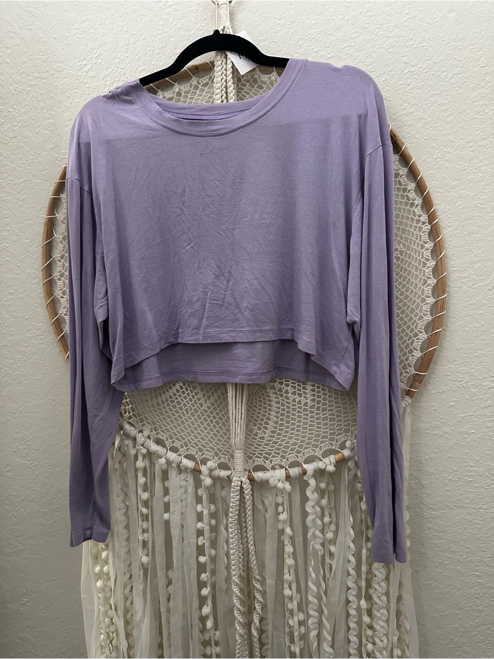 Skatie Lavender Cropped Long-Sleeve Top bundle